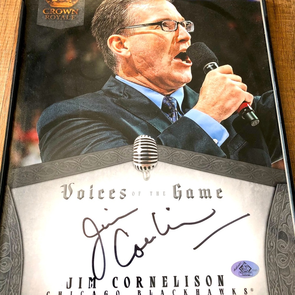 Jim Cornelison Chicago Blackhawks Voices of the Game Signed 8x10